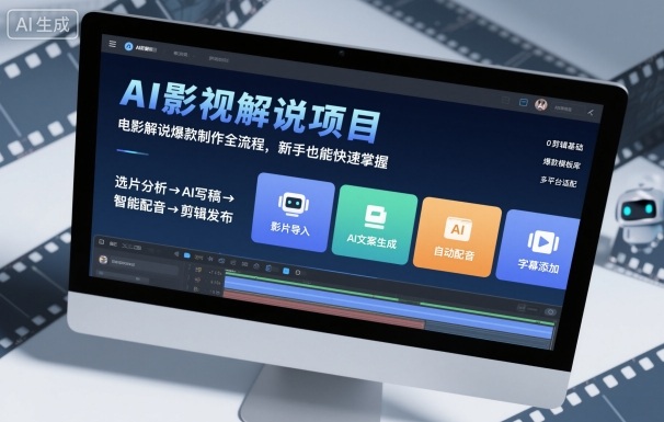 AI影视解说项目，电影解说爆款制作全流程，新手也能快速掌握-独家科技资源网