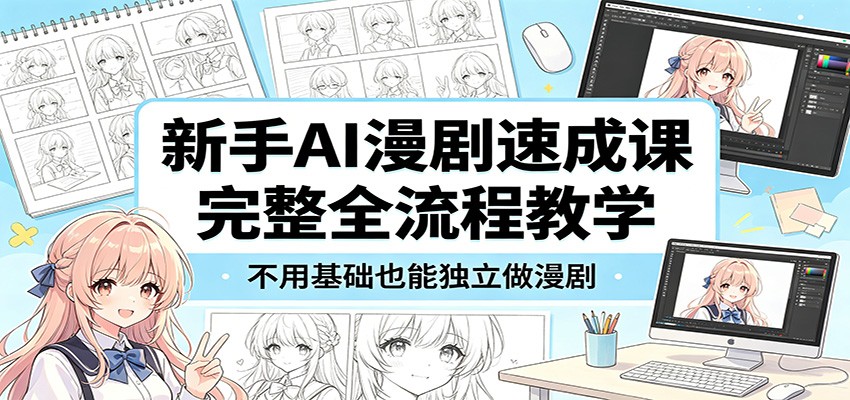 新手AI漫剧速成课：完整全流程教学，不用基础也能独立做漫剧-独家科技资源网