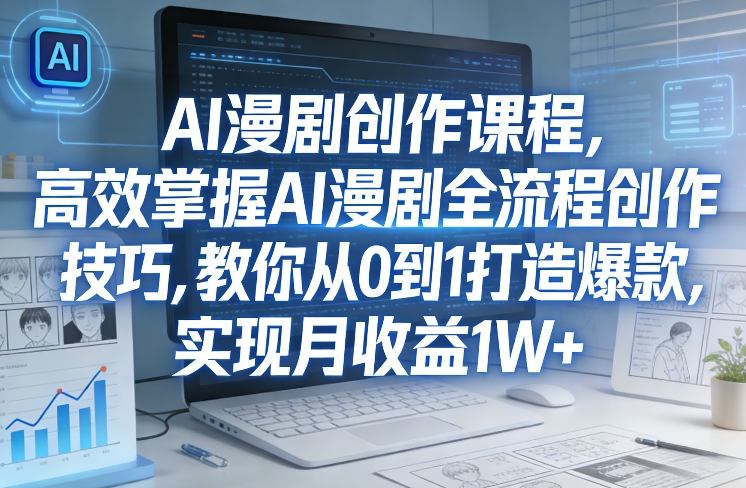 某社群AI漫剧创作课程，高效掌握AI漫剧全流程创作技巧，教你从0到1打造爆款，实现月收益1W+-独家科技资源网