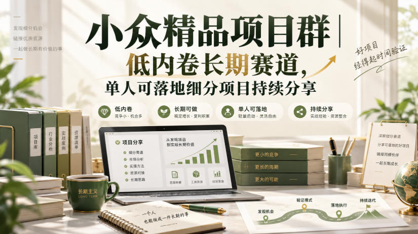 小众精品项目群|低内卷长期赛道,单人可落地细分项目持续分享-独家科技资源网
