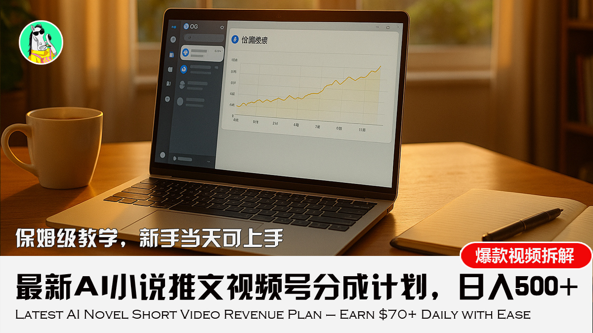 最新AI小说推文视频号分成计划，新手小白也能当天日入500+教程-独家科技资源网