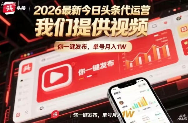今日头条躺賺模式，你9我1，操作简单，一键发布，单机日入数百，长期合作【揭秘】-独家科技资源网