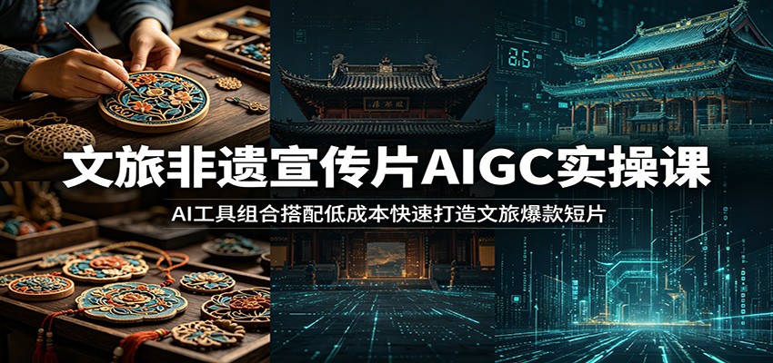 文旅非遗宣传片AIGC实操课:AI工具组合搭配低成本快速打造文旅爆款短片-独家科技资源网
