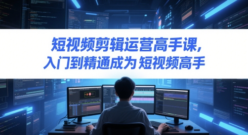 短视频剪辑运营高手课，入门到精通成为短视频高手-独家科技资源网
