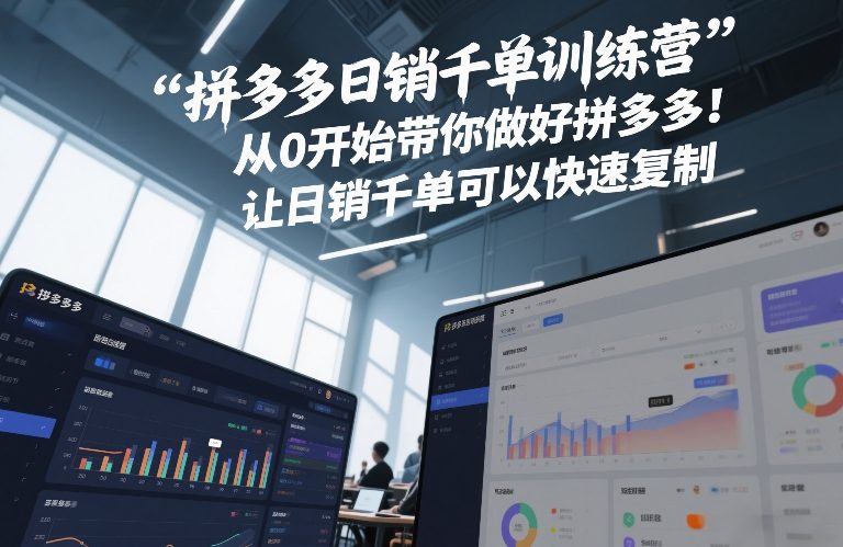 拼多多日销千单训练营,从0开始带你做好拼多多,让日销千单可以快速复制(更新26年8月)-独家科技资源网