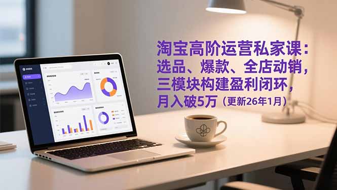 淘宝高阶运营私家课：选品、爆款、全店动销，三模块构建盈利闭环，月入破5万(更新26年1月-独家科技资源网