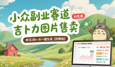 小众副业赛道 吉卜力图片售卖 单日2张+ AI一键生成【附教程】-独家科技资源网